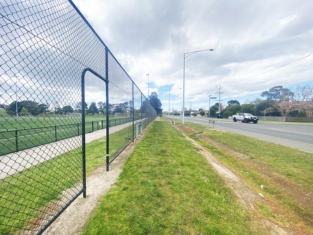 A new off-road shared path connecting Rubicon Street to Pleasant Street, providing safer access to the nearby sports ground precinct and enhanced by native planting and the reuse of materials for mulch, seating, and natural play.